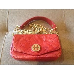 Tory Burch Red Patent Leather Clutch Crossbody Bag
